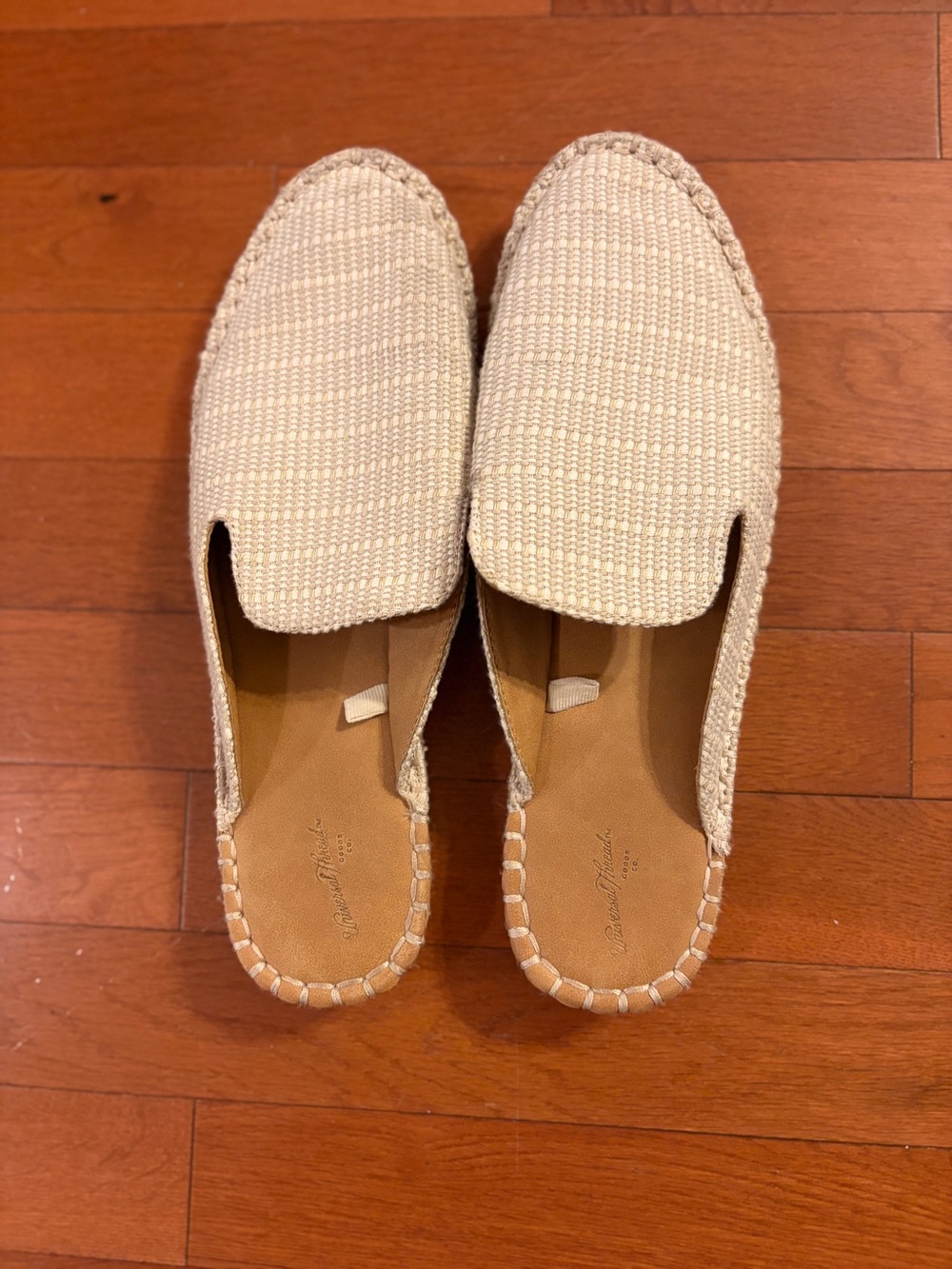Universal Thread Cream Woven Slip-On Mules